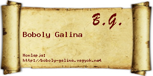 Boboly Galina névjegykártya
